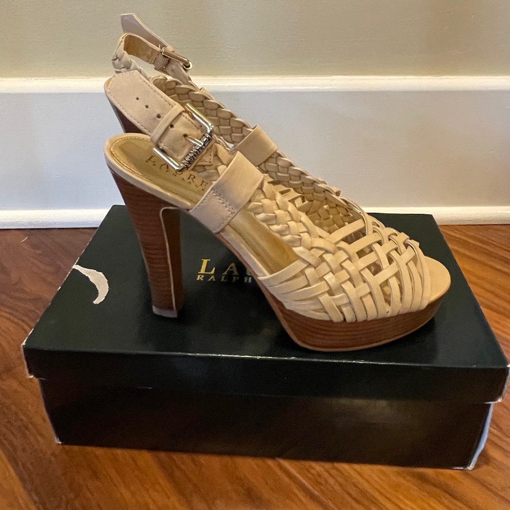 Lauren Ralph Lauren Fayre Natural Vachetta size 7 sandal - Picture 3 of 8